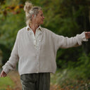 Gilet col rond Armance — mohair beige - Quintessence