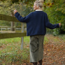 Gilet col rond Armance — mohair bleu lumineux - Quintessence