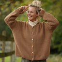 Gilet col rond Armance — mohair camel - Quintessence