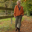 Gilet col rond Armance — mohair cannelle - Quintessence