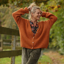 Gilet col rond Armance — mohair cannelle - Quintessence