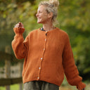 Gilet col rond Armance — mohair cannelle - Quintessence