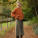 Gilet col rond Armance — mohair cannelle - Quintessence