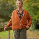 Gilet col rond Armance — mohair cannelle - Quintessence