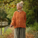 Gilet col rond Armance — mohair cannelle - Quintessence