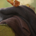 Gilet col rond Armance — mohair chocolat - Quintessence
