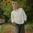 Gilet col rond Armance — mohair ivoire - Quintessence