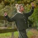 Gilet col rond Armance — mohair kaki - Quintessence