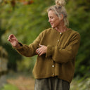 Gilet col rond Armance — mohair kiwi - Quintessence