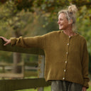 Gilet col rond Armance — mohair kiwi - Quintessence