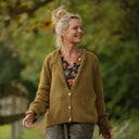 Gilet col rond Armance — mohair kiwi - Quintessence