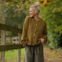 Gilet col rond Armance — mohair kiwi - Quintessence