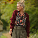 Gilet col rond Armance — mohair lie de vin - Quintessence