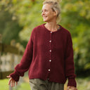 Gilet col rond Armance — mohair lie de vin - Quintessence
