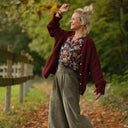 Gilet col rond Armance — mohair lie de vin - Quintessence