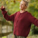Gilet col rond Armance — mohair lie de vin - Quintessence