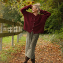 Gilet col rond Armance — mohair lie de vin - Quintessence