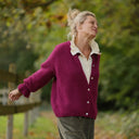 Gilet col rond Armance — mohair lilas - Quintessence