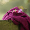 Gilet col rond Armance — mohair lilas - Quintessence