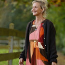 Gilet col rond Armance — mohair noir - Quintessence