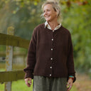 Gilet col rond Armance — mohair noisette - Quintessence