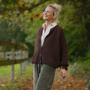 Gilet col rond Armance — mohair noisette - Quintessence