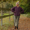 Gilet col rond Armance — mohair prune - Quintessence
