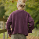 Gilet col rond Armance — mohair prune - Quintessence