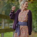 Gilet col rond Armance — mohair prune - Quintessence
