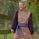 Gilet col rond Armance — mohair prune - Quintessence