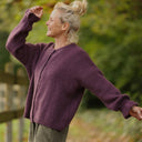 Gilet col rond Armance — mohair prune - Quintessence