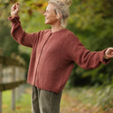 Gilet col rond Armance — mohair terracotta - Quintessence
