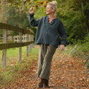 Gilet col rond Armance — mohair vert céladon - Quintessence