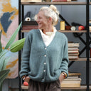 Gilet col V Hermine — mohair céladon - Quintessence
