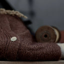 Gilet col V Hermine — mohair châtaigne - Quintessence