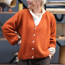 Gilet col V Hermine — mohair écureuil - Quintessence