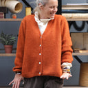 Gilet col V Hermine — mohair écureuil - Quintessence