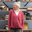 Gilet col V Hermine — mohair grenade chiné - Quintessence