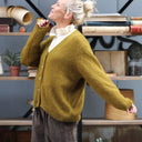 Gilet col V Hermine — mohair kiwi - Quintessence