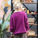 Gilet col V Hermine — mohair lilas - Quintessence