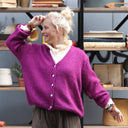 Gilet col V Hermine — mohair lilas - Quintessence