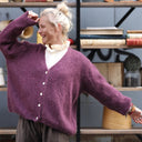 Gilet col V Hermine — mohair prune - Quintessence