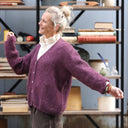Gilet col V Hermine — mohair prune - Quintessence