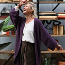 Gilet long Daphné — maille douce améthyste - Quintessence