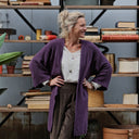 Gilet long Daphné — maille douce améthyste - Quintessence