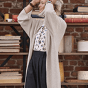 Gilet long Daphné — maille douce beige - Quintessence