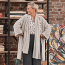 Gilet long Daphné — maille douce beige - Quintessence