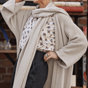 Gilet long Daphné — maille douce beige - Quintessence