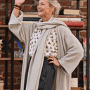 Gilet long Daphné — maille douce beige - Quintessence