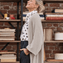 Gilet long Daphné — maille douce beige - Quintessence